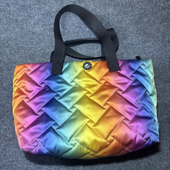 Kurt Geiger New London Nylon Shopper Rainbow Tote Bag Travel Bag - Picture 8 of 12